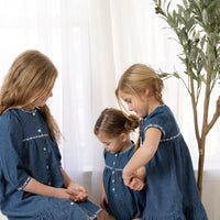 Nounelle Denim Trimmed Romper