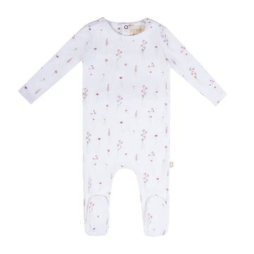 Citrine Dainty Wildflower Footie Purple/White