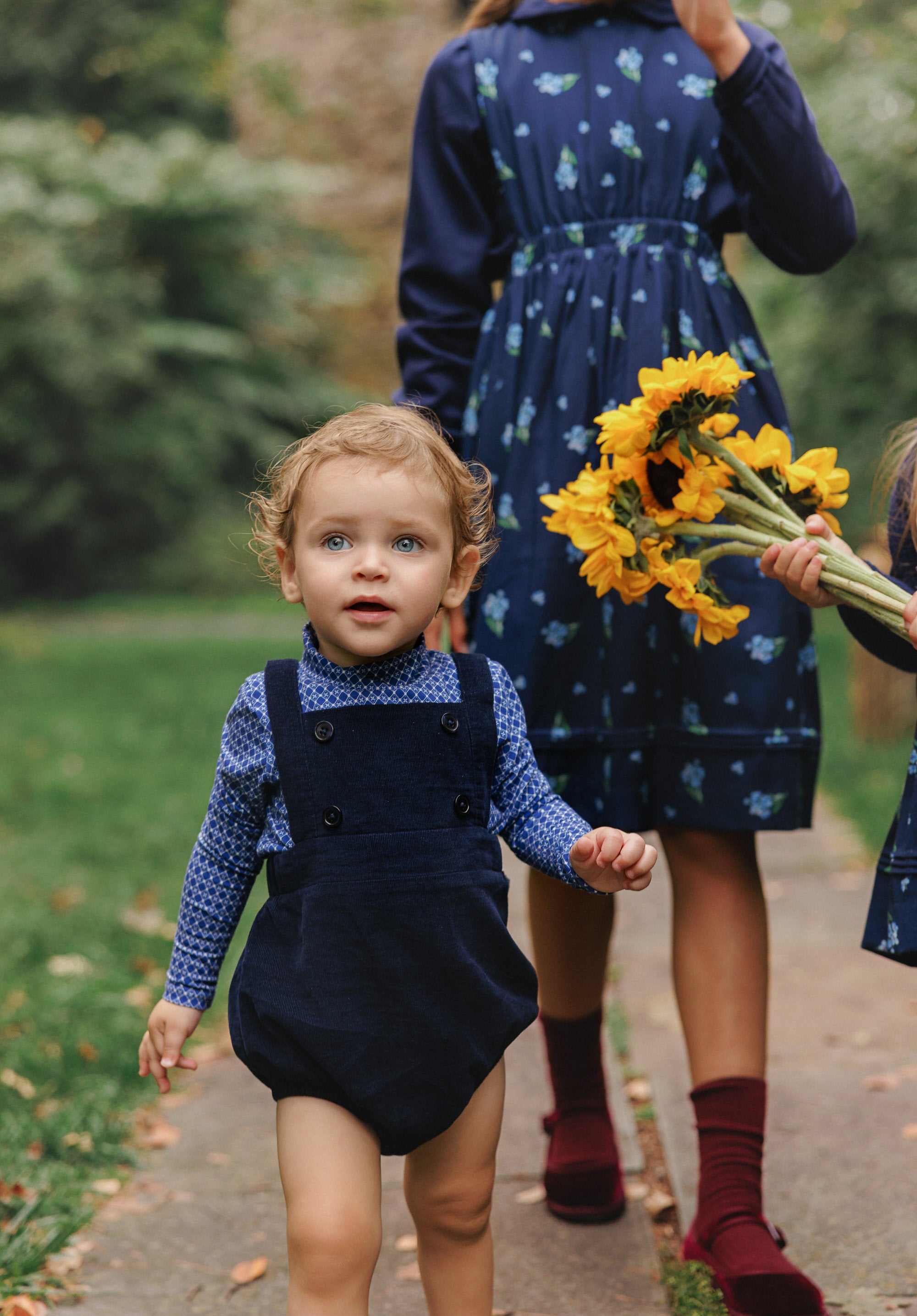 Secolo Corduroy Cross-Strap Romper - Navy