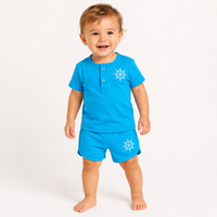Tiny Too Teal Blue Boys 2 piece set shorts