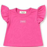Tiny Too Acid Wash Hot Pink Short Sleeve Top