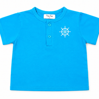 Tiny Too Teal Blue Boys Short Sleeve Top