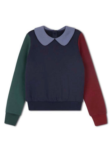 Velvette Label Peter Pan Colorblock Sweatshirt (EF362)