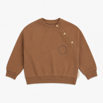 Piupiuchick Brown Sweatshirt with Piupiuchick Print- Baby