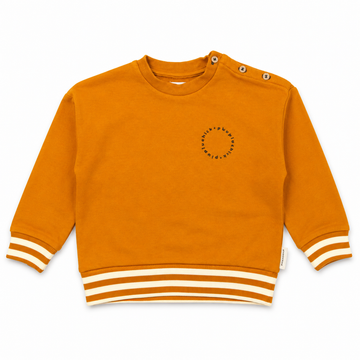 Piupiuchick Camel Sweatshirt with Piupiuchick Print- Baby