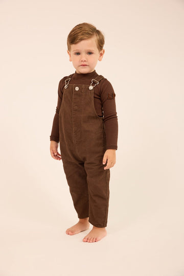 Little Parni Brown Casual Mockneck Onesie (K713)