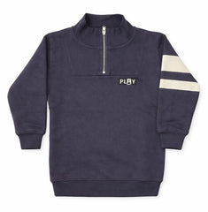 PLAY HOLIDAY HALF ZIP STRIPE NAVY