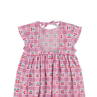 Piupiuchick Lilac W/ Cherries Allover Short Dress