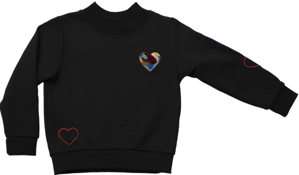 Tiny Too Sherpa heart patch top (AW504)