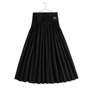 Retro Kid Isla Velvet Ribbed Maxi Skirt - Black