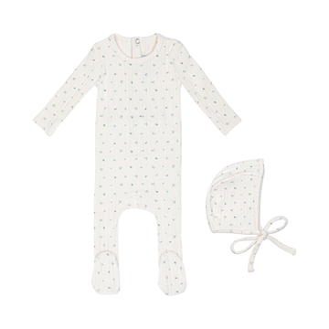 Minilabel Ivory Petal Pointelle Floral Footie and Hat-Boys