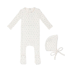 Minilabel Ivory Petal Pointelle Floral Footie and Hat-Boys