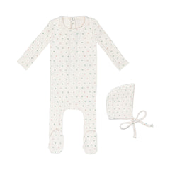 Minilabel Ivory Petal Pointelle Floral Footie and Hat-Girls