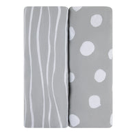 Ely's & Co White + Grey Abstract Pack n Play Sheet Set