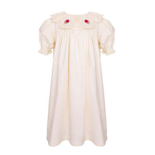 Pernille Jasmine Dress With Rose Embroidered Collar