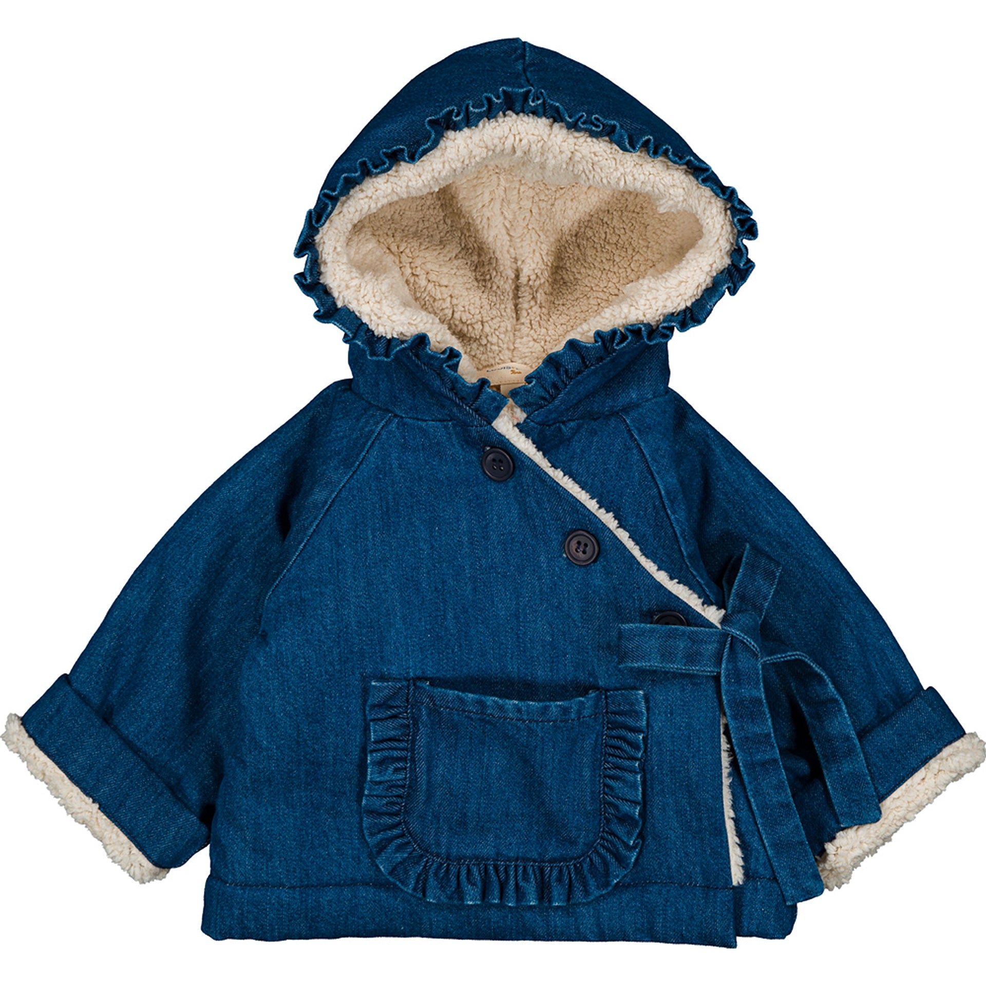 Louis Louise Dark Blue Jacket Cardamome Denim Buttons Bebe