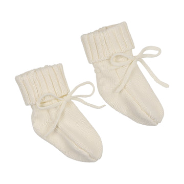 Mema Knits Knit Booties - Ivory