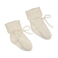 Mema Knits Knit Booties - Ivory
