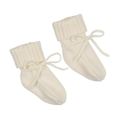 Mema Knits Knit Booties - Ivory