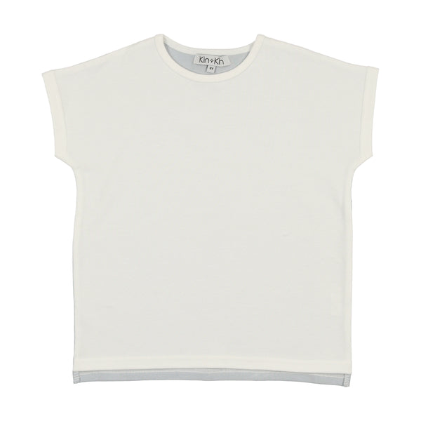 Kin + Kin White Front/Green Back Denim Boys Short Sleeve T-Shirt