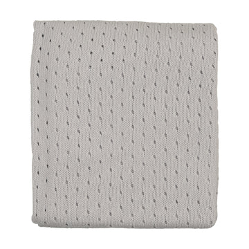 Mema Knits Pointelle Knit Blanket - Gray Dawn