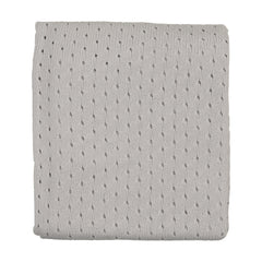 Mema Knits Pointelle Knit Blanket - Gray Dawn
