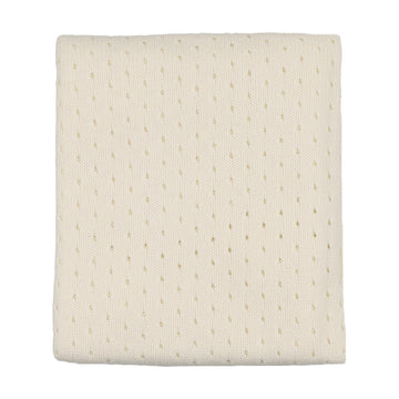 Mema Knits Pointelle Knit Blanket - Ivory