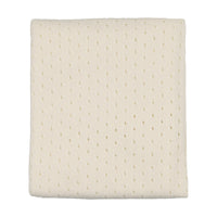 Mema Knits Pointelle Knit Blanket - Ivory