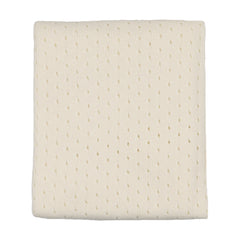 Mema Knits Pointelle Knit Blanket - Ivory