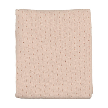 Mema Knits Pointelle Knit Blanket - Light Pink