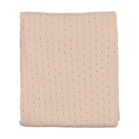 Mema Knits Pointelle Knit Blanket - Light Pink