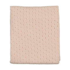 Mema Knits Pointelle Knit Blanket - Light Pink