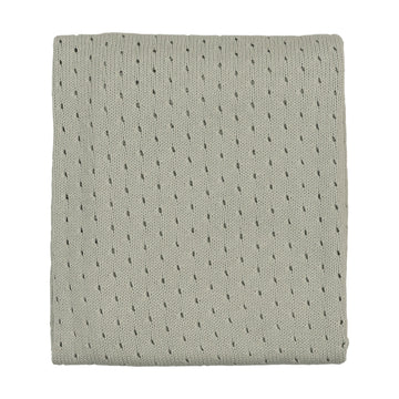 Mema Knits Pointelle Knit Blanket - Mint