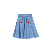 Parni Light Blue Denim Skirt With Drawstring (K230)