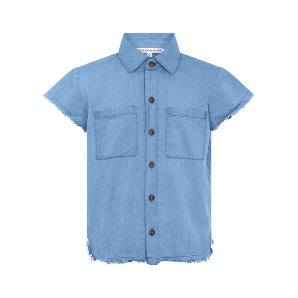 Parni Light Blue Denim Boy's Shirt (K232)
