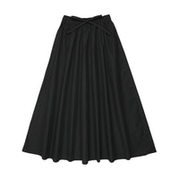Kin And Kin Black Maxi Taffeta Drawstring Skirt (K322)