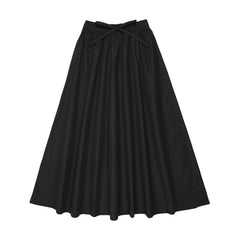 Kin And Kin Black Maxi Taffeta Drawstring Skirt (K322)