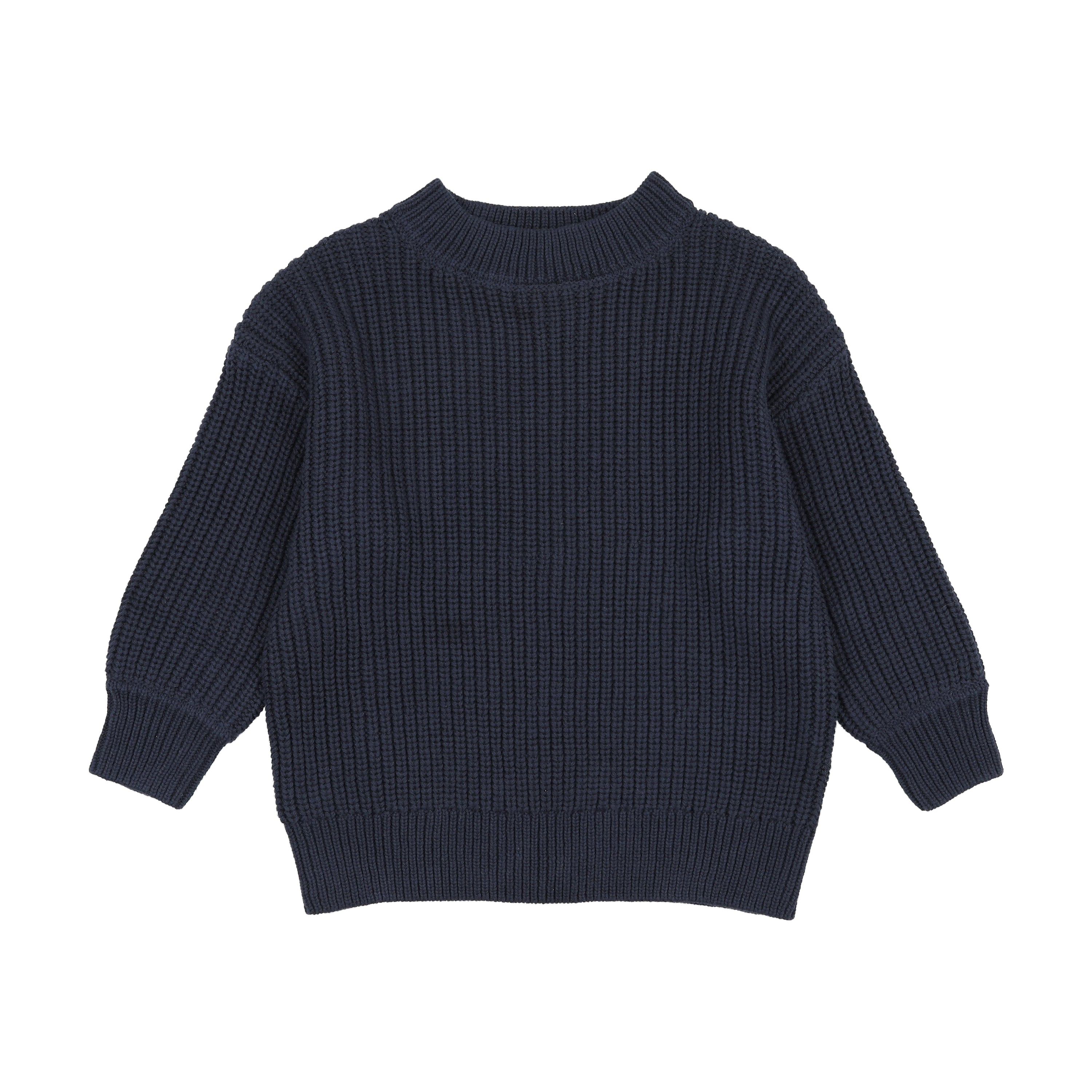Kin And Kin Navy Fisherman Ribbed Sweater (K325)
