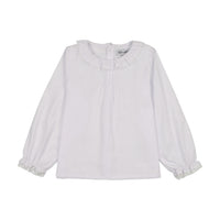 Kin And Kin White Girls Ruffled Collar Shirt (K326)
