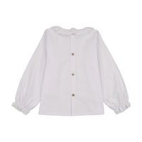 Kin And Kin White Girls Ruffled Collar Shirt (K326)