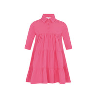 Parni Hot Pink Girls Tiered Dress W.Lp Back (K414)