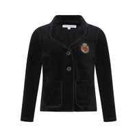 Little Parni Black Velour Blazer  (K446)