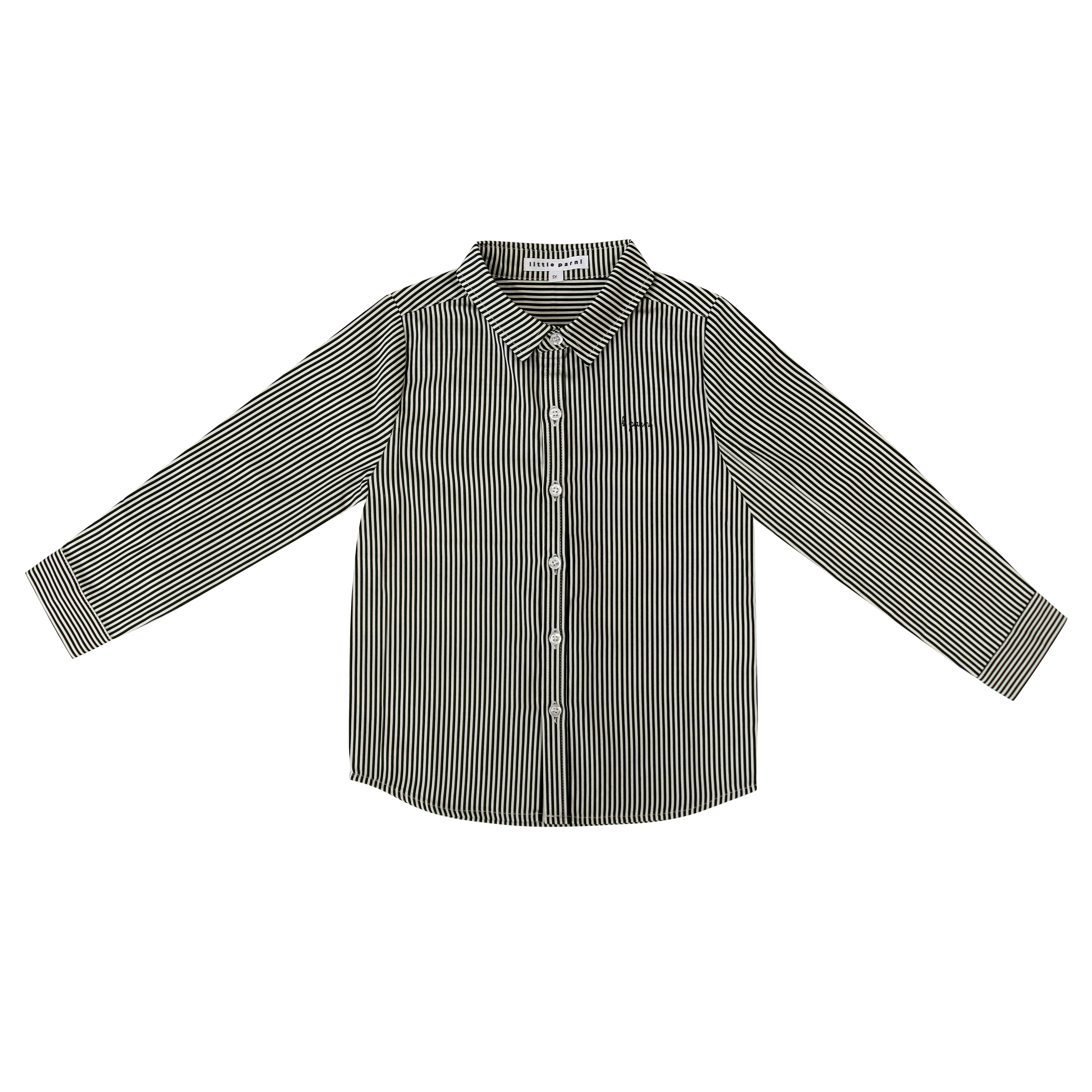 black and white striped dress shirt Little Parni Black Boys Striped Shirt (K448)