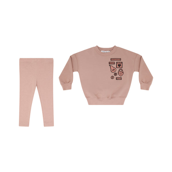 Little Parni Pink Baby Multipatch Sweatshirt W Leggings (K467)