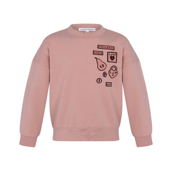 Little Parni Pink Multipatch Sweatshirt (K468)