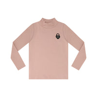 Little Parni Pink Solid Mockneck With Heart Logo (K470)