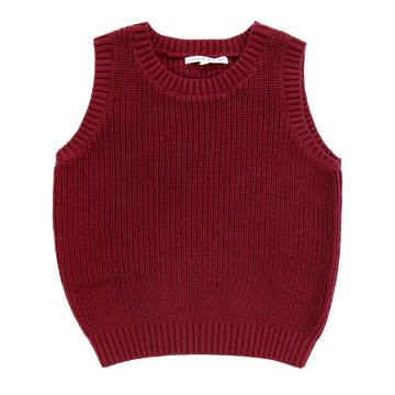 Little Parni Burgundy Knit Vest (K556)