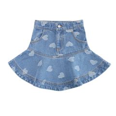 Little Parni Denim Heart Skirt (K599)