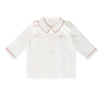 Little Parni White Pico Signature Shirt (K642)