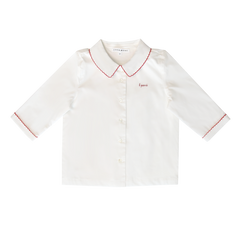 Little Parni White Pico Signature Shirt (K642)